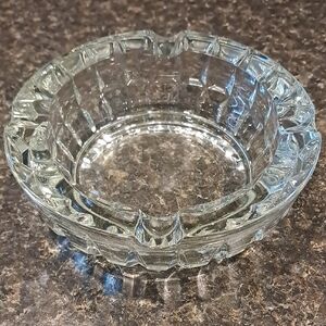 Vintage Lady Victoria Heavyweight Crystal Ashtray Feom France